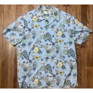 Tommy Bahama Island Modern Fit Silk Floral Hawaiian Button Up Camp Shirt Large